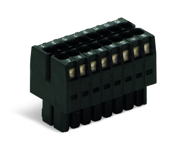 Wago 713-1107/000-9037 1-conductor female connector, 2-row, CAGE CLAMP®, black