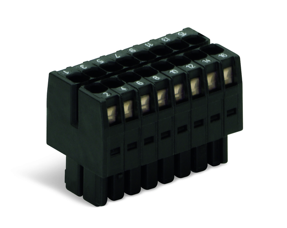 Wago 713-1109/000-9037 1-conductor female connector, 2-row, CAGE CLAMP®, black