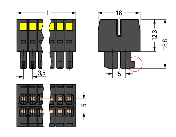 Wago 713-1112/000-9037 1-conductor female connector, 2-row, CAGE CLAMP®, black