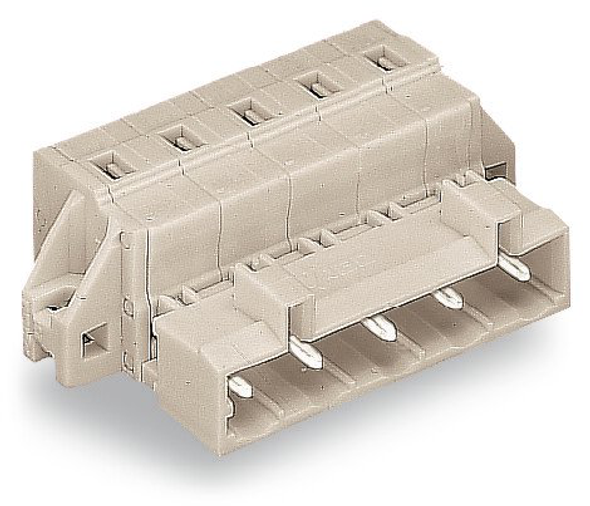 Wago 723-608/019-000/035-000 1-conductor male connector, CAGE CLAMP®, light gray