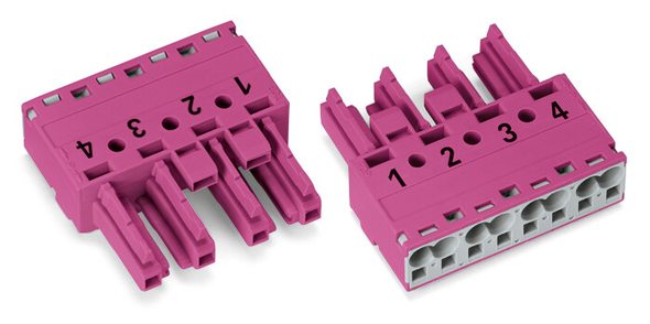 Wago 770-284 Socket, 4-pole, pink
