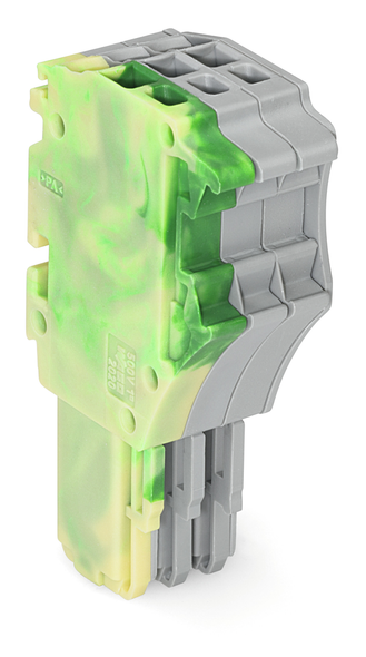 Wago 2020-103/000-037 1-conductor female connector, Push-in CAGE CLAMP®, green-yellow/gray