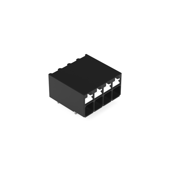 Wago 2086-1204 THR PCB terminal block, push-button 1.5 mm² Pin spacing 3.5 mm 4-pole, black