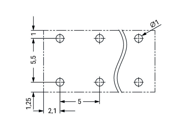 Wago 2086-3105/300-000 THR PCB terminal block, push-button 1.5 mm² Pin spacing 5 mm 5-pole, black