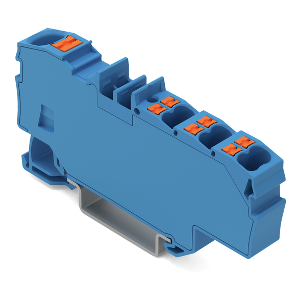 Wago 2206-8034 Distribution terminal block with push-button 1 x 6 mm² / 6 x 1.5 mm²,  blue