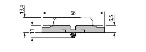 Wago Mounting carrier; 1-way; for inline splicing connector with lever; with snap-in mounting foot; gray Pack of 5