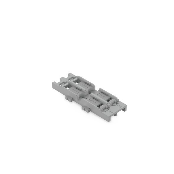 Wago Mounting carrier; 2-way; for inline splicing connector with lever; with snap-in mounting foot; gray Pack of 5