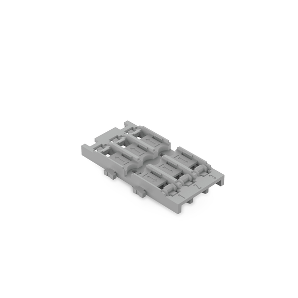 Wago Mounting carrier; 3-way; for inline splicing connector with lever; with snap-in mounting foot; gray Pack of 5