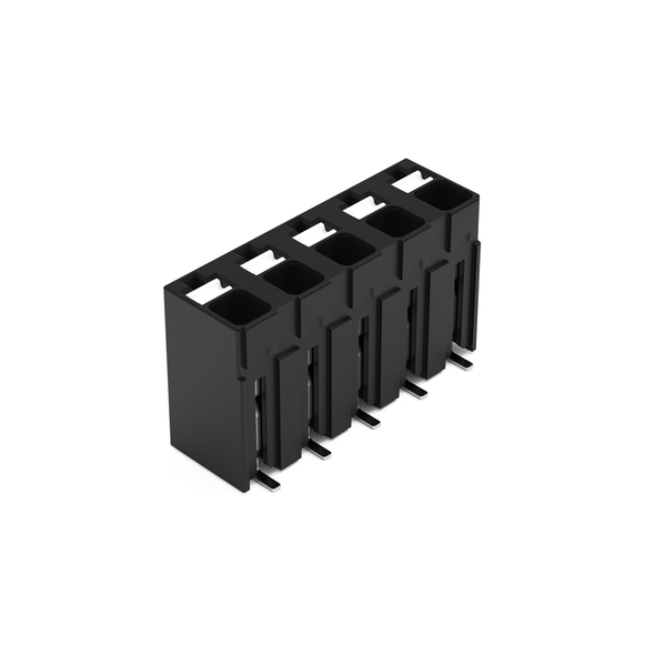 Wago SMD PCB terminal block, push-button 1.5 mm² Pin spacing 5 mm 5-pole, black Pack of 270