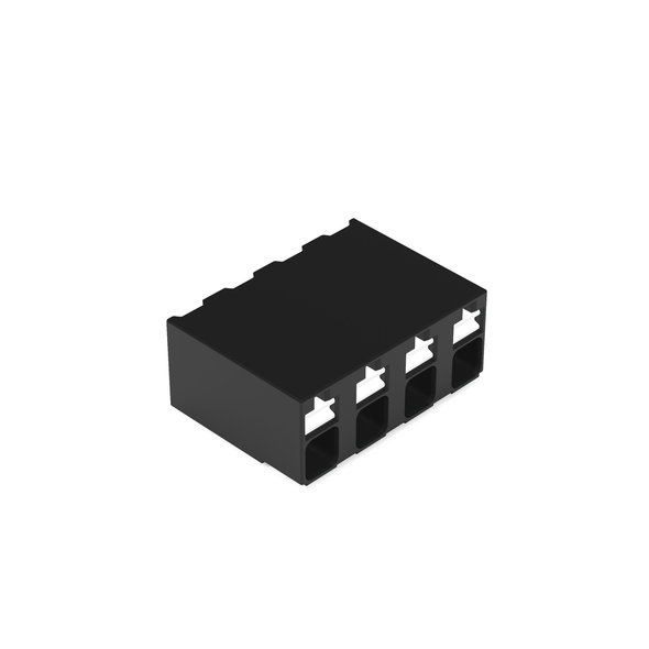 Wago SMD PCB terminal block, push-button 1.5 mm² Pin spacing 5 mm 4-pole, black Pack of 515