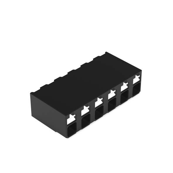 Wago SMD PCB terminal block, push-button 1.5 mm² Pin spacing 5 mm 6-pole, black Pack of 515