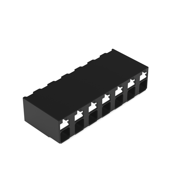 Wago SMD PCB terminal block, push-button 1.5 mm² Pin spacing 5 mm 7-pole, black Pack of 515