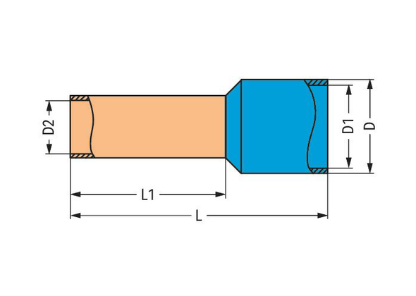 Wago Ferrule, Sleeve for 2.5 mm² / AWG 14 insulated, blue Pack of 1000