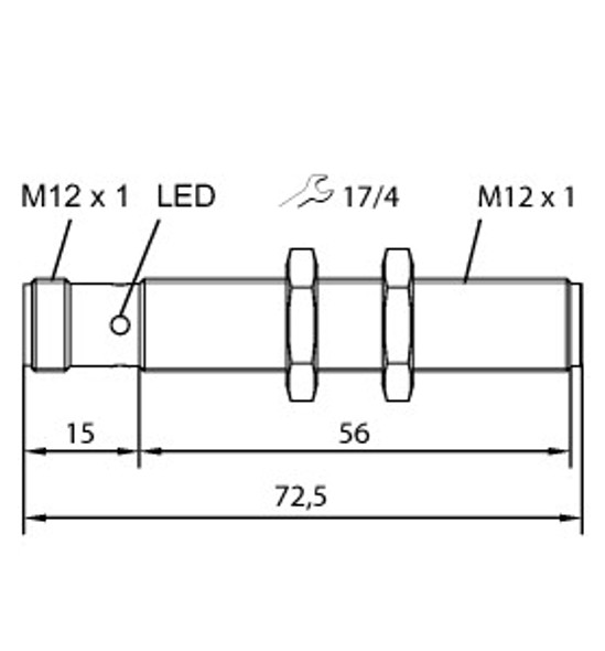 Turck Ru20U-M12-Ap6X2-H1141 Ultrasonic Sensor, Diffuse Mode Sensor