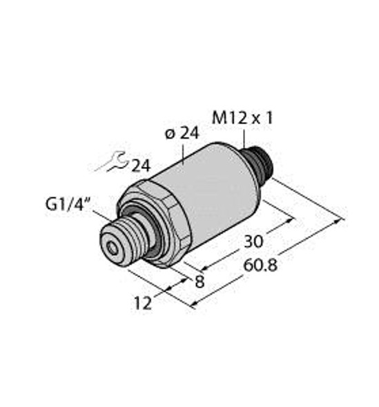 Turck Pt5000Psig-2004-I2-H1141 Pressure Transmitter, With Current Output (2-Wire)