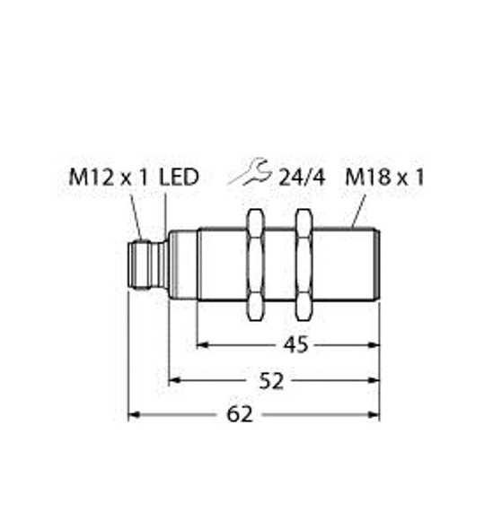 Turck Ru50U-S18-Ap8X-H1141 Ultrasonic Sensor, Diffuse Mode Sensor