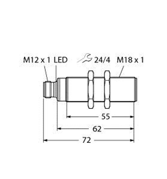 Turck Ru50U-S18-Li8X-H1141 Ultrasonic Sensor, Diffuse Mode Sensor