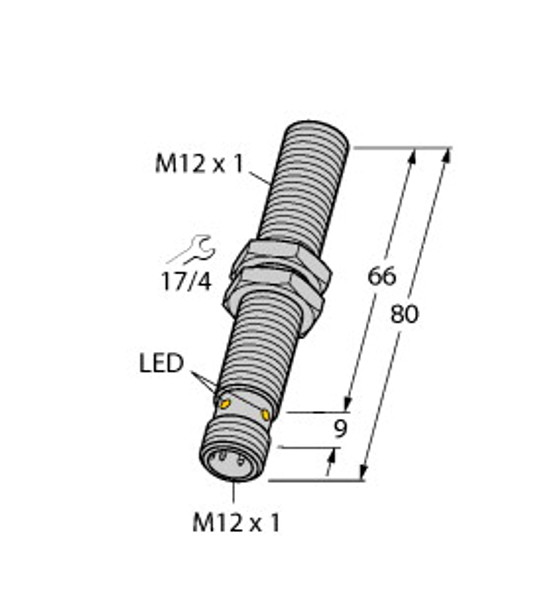 Turck Bi4U-Em12Wd-Vp6X-H1141 L80 Inductive Sensor, For the Food Industry, uprox+