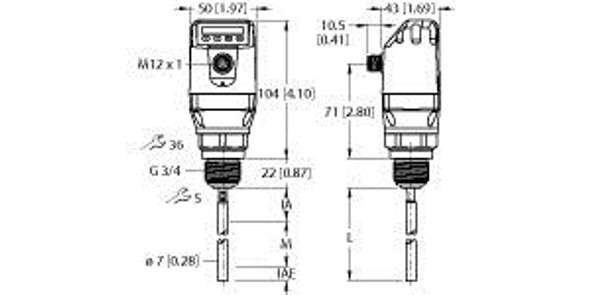 Turck Ls-551-0400-Liu22Pn8X-H1151 Level Sensor, With Analog Output and 2 ×  Switching Outputs