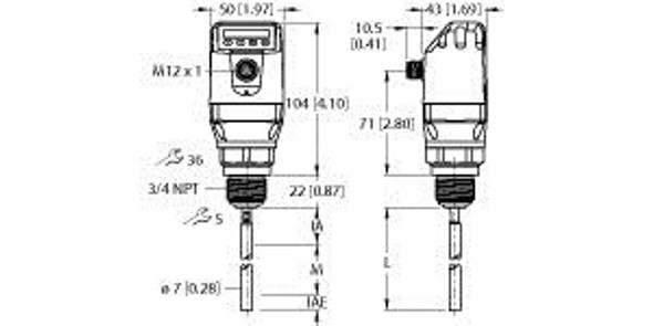 Turck Ls-534-0500-Liu22Pn8X-H1151 Level Sensor, With Analog Output and 2 ×  Switching Outputs