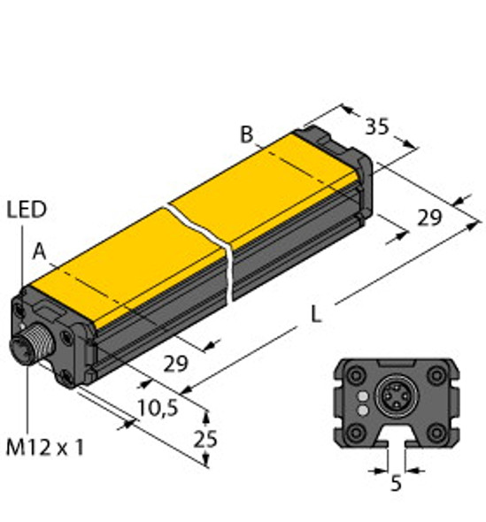 Turck Li100P0-Q25Lm0-Eliu5X3-H1151 Inductive Linear Position Sensor