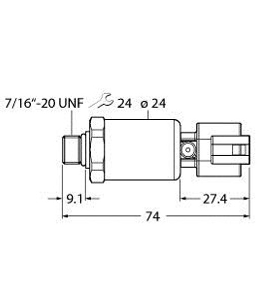 Turck Pt5000Psig-2105-I2-Dt043P Pressure Transmitter, With Current Output (2-Wire)