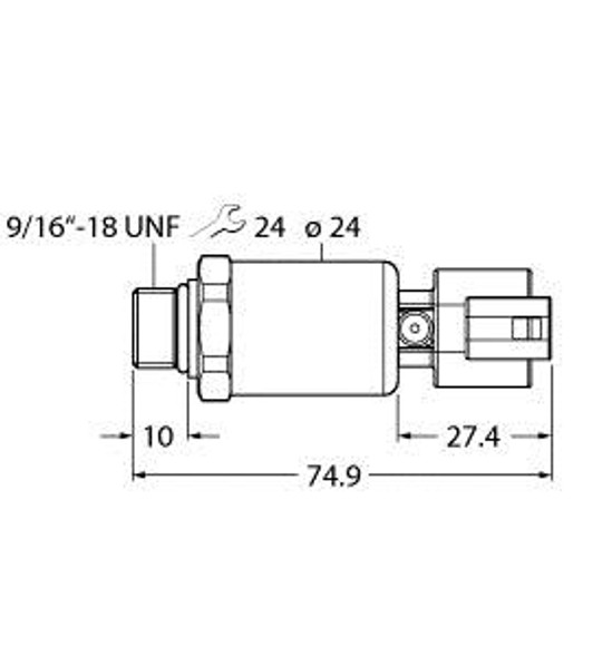 Turck Pt5000Psig-2121-I2-Dt043P Pressure Transmitter, With Current Output (2-Wire)