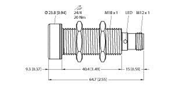 Turck Ru100U-Emt18M-Ap8X2-H1151 Ultrasonic Sensor, Diffuse Mode Sensor