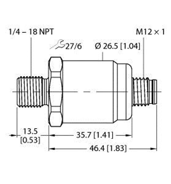 Turck Pt0.05V-1503-I2-H1143/D840 Pressure Transmitter, With Current Output (2-Wire)