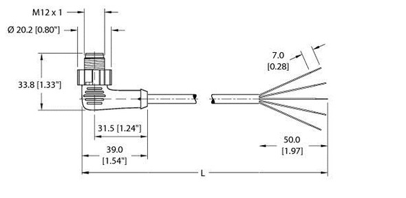 Turck Eswt-A5.500-Gc2K-2 Actuator and Sensor Cable, Connection Cable