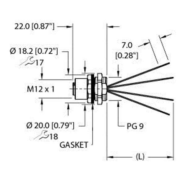 Turck Efkbg-A4.Plug Front Mount