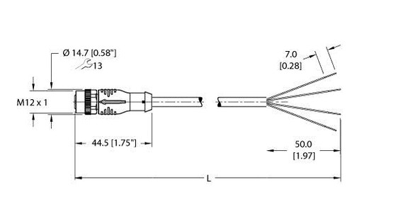 Turck Ekrb-A4.400-Gc2K-5 Actuator and Sensor Cable, Connection Cable