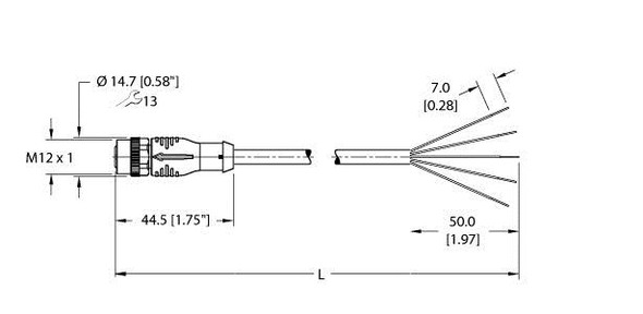 Turck Ekrb-A5.500-Gc2K-5 Actuator and Sensor Cable, Connection Cable