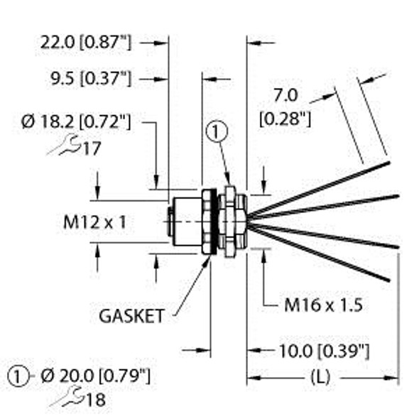 Turck Efkbm-A4.400.2-0.5 Actuator and Sensor Receptacle, Front Mount