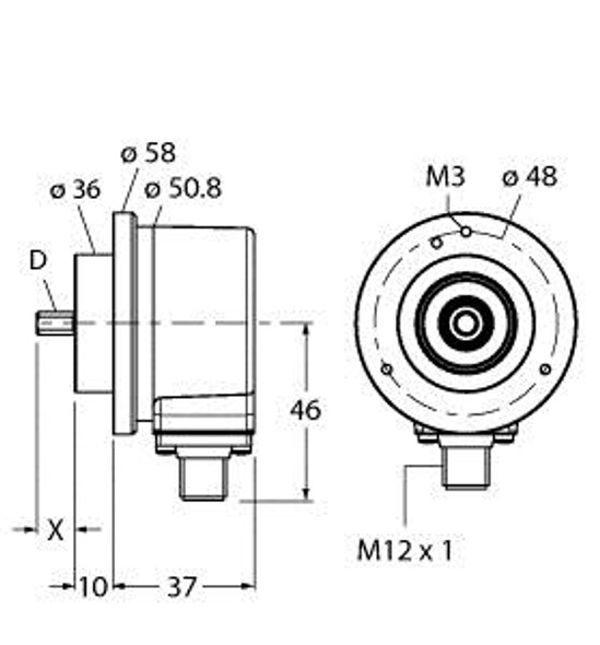 Turck Rei-E-113T8C-2B1024-H1181 Incremental Encoder, Efficiency Line