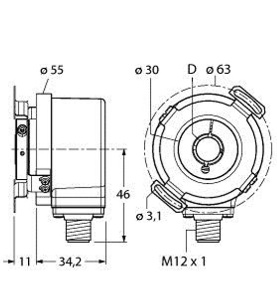 Turck Rei-E-114I8E-2B360-H1181 Incremental Encoder, Efficiency Line