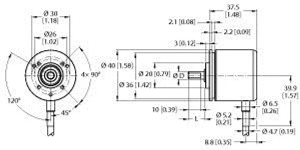 Turck Rei-E-111Ta0C-2B2500-C Incremental Encoder, Efficiency Line