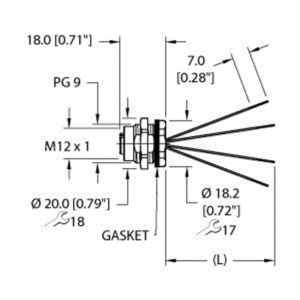 Turck Erkbg-A4.400.2-3 Actuator and Sensor Receptacle, Rear Mount