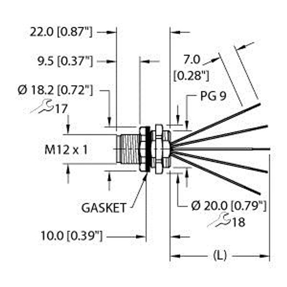 Turck Efsbg-A5.500.2-0.5 Actuator and Sensor Receptacle, Front Mount