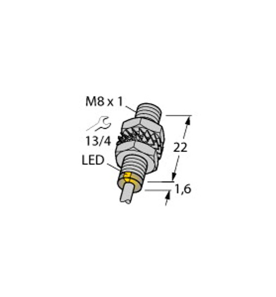 Turck Bi2-Eg08K-Ap6X/S1367 Inductive Sensor, With Increased Switching Distance