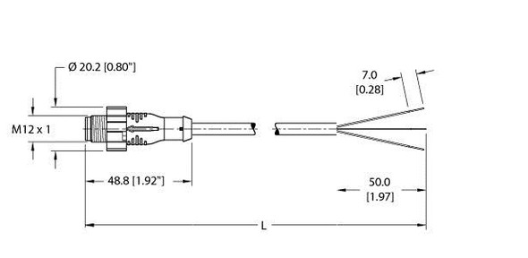 Turck Esrt-A4.300-Gc2K-2 Actuator and Sensor Cable, Connection Cable