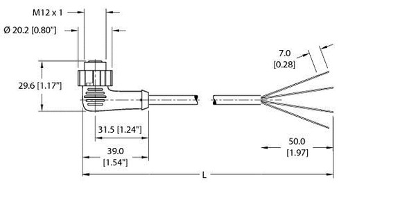 Turck Ekwt-A4.400-Gu2K-5 Actuator and Sensor Cable, Connection Cable