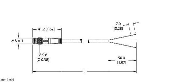 Turck Psg 3M-0.5/S760/S771 Single-ended Cordset, Straight Male Connector