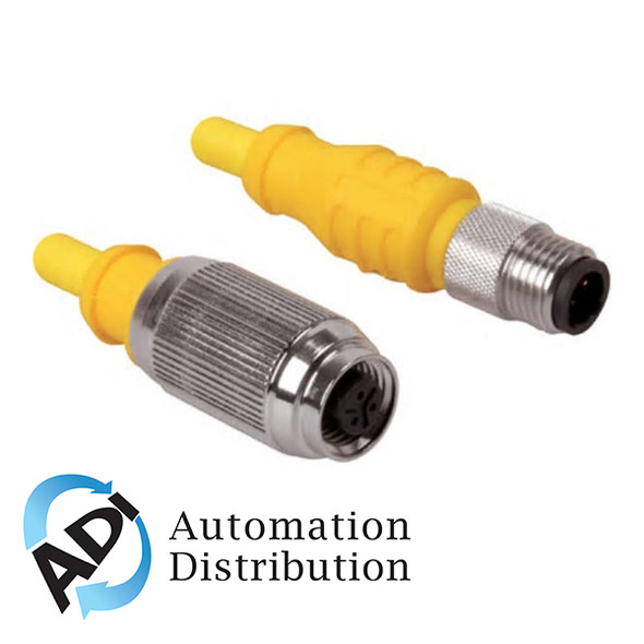 Turck Kbe 3T-2-Sbe 3T/S1587/Sv Double-ended Cordset, Straight Female Connector to Straight Male Connector 777017125