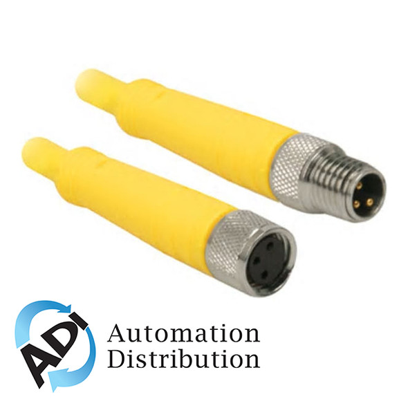 Turck Pkg 3M-2.6-Psg 3M/S760 Double-ended Cordset, Straight Female Connector to Straight Male Connector 777016830