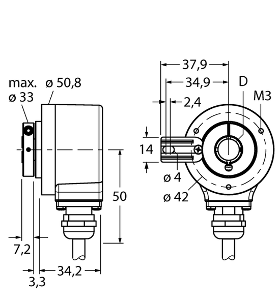 Turck Ri-12H12T-2B1024-C 1M Encoder 1544903