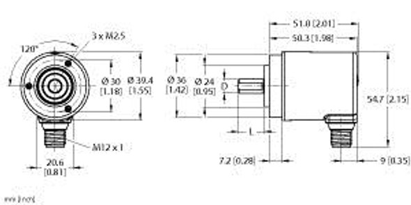 Turck Rem-190S10C-Iol32B-H1141 Absolute Rotary Encoder - Multiturn, IO-Link, Industrial Line