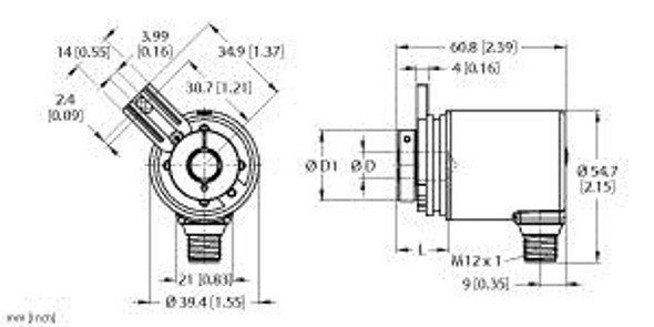 Turck Rem-191B10T-Iol32B-H1141 Absolute Rotary Encoder - Multiturn, IO-Link, Industrial Line