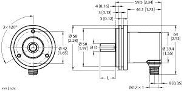 Turck Rem-E-195T6S-Iol32B-H1141 Absolute Rotary Encoder - Multiturn, IO-Link, Efficiency Line