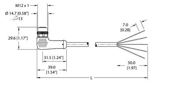 Turck Ekwv-A5.500-Gc2K-5 Actuator and Sensor Cable, Connection Cable